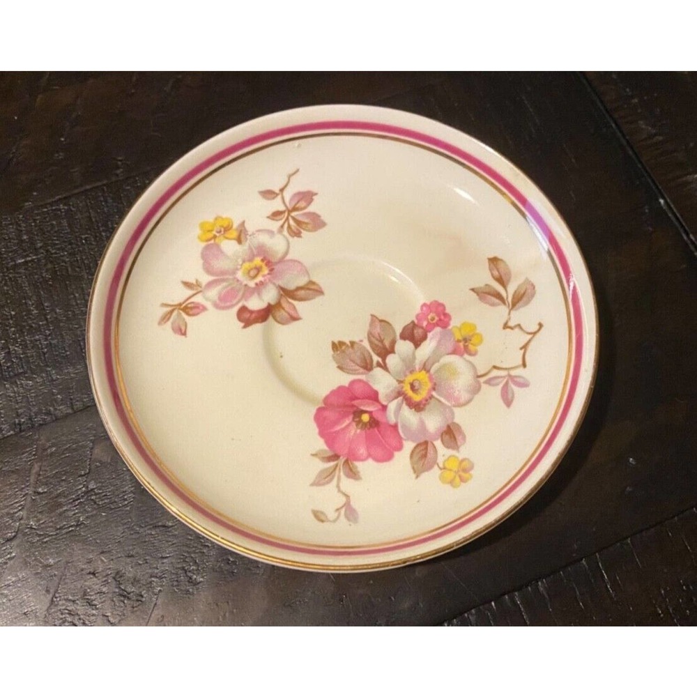 AYNSLEY BONE CHINA ENGLAND FLORAL CUP SAUCER